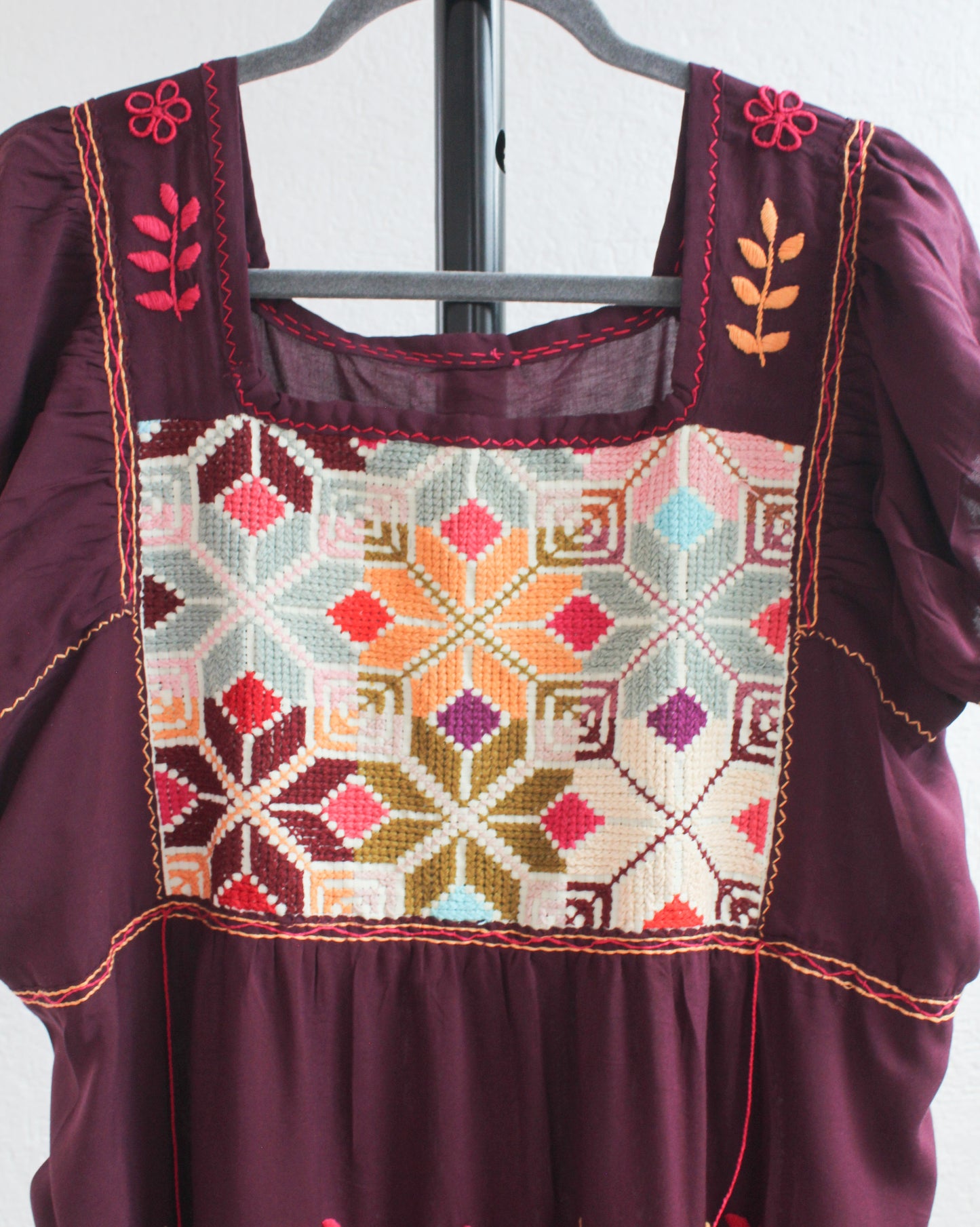 Vestido Julia Flores Vino L / XL
