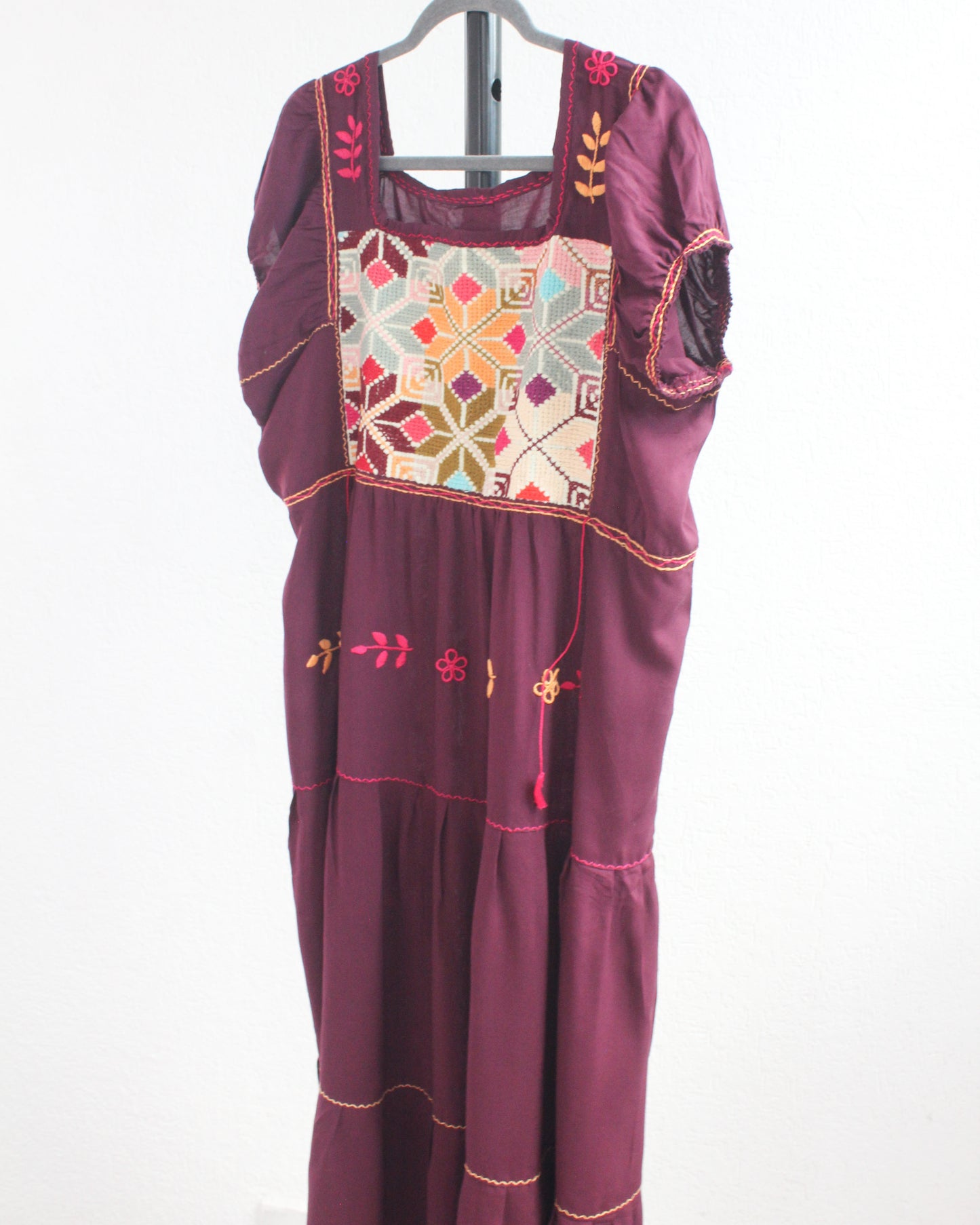 Vestido Julia Flores Vino L / XL