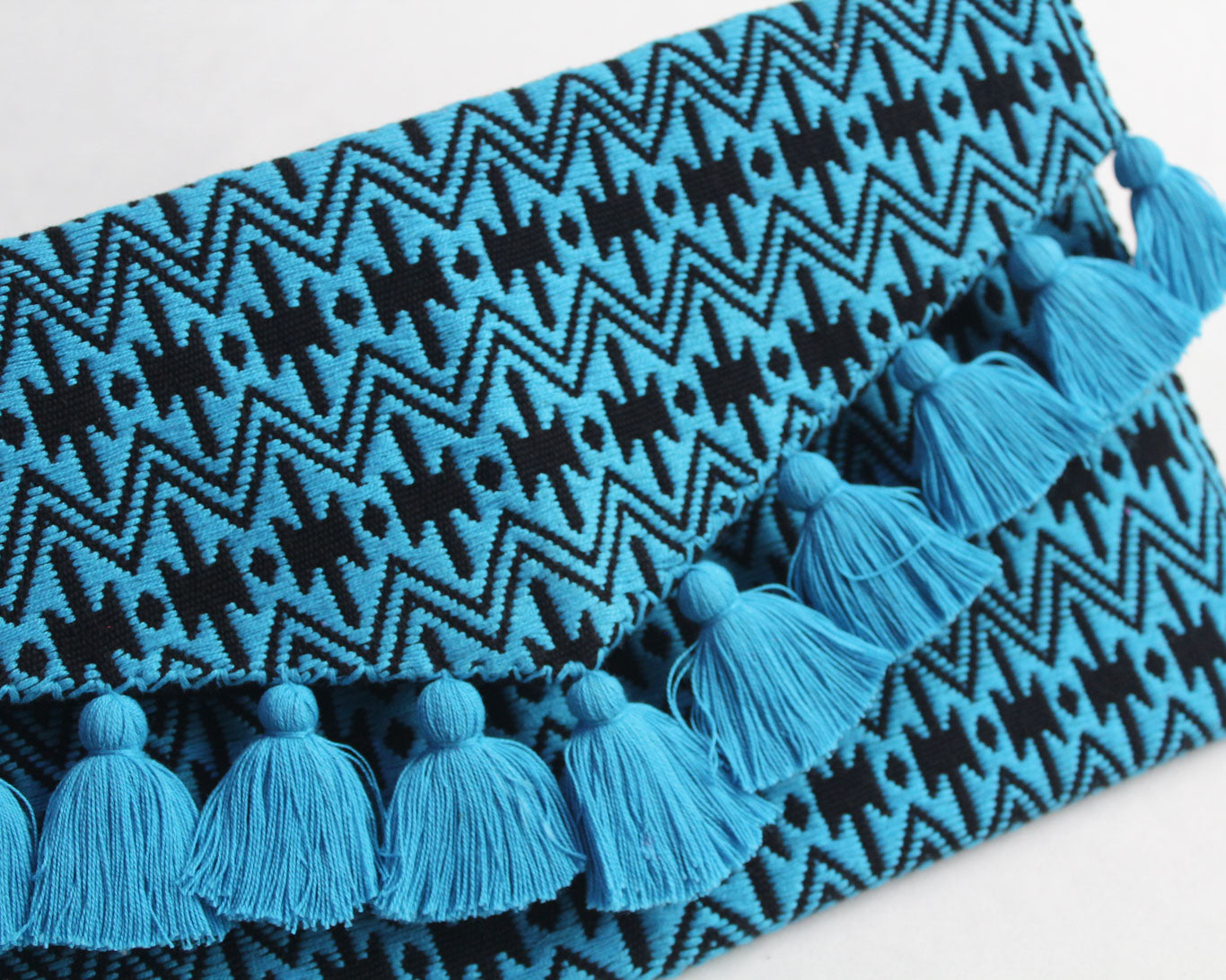 Clutch Artesanal Lluvia de Estrellas Azul Negro