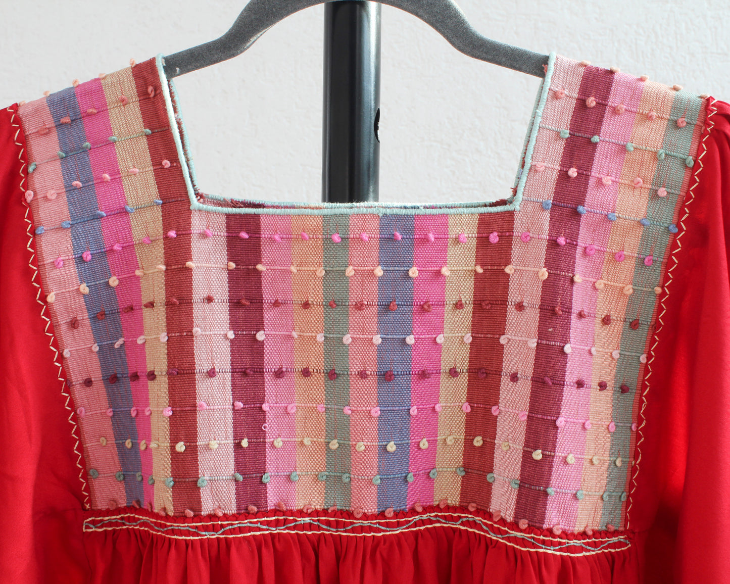 Vestido Nuditos 3/4 Manga Rojo
