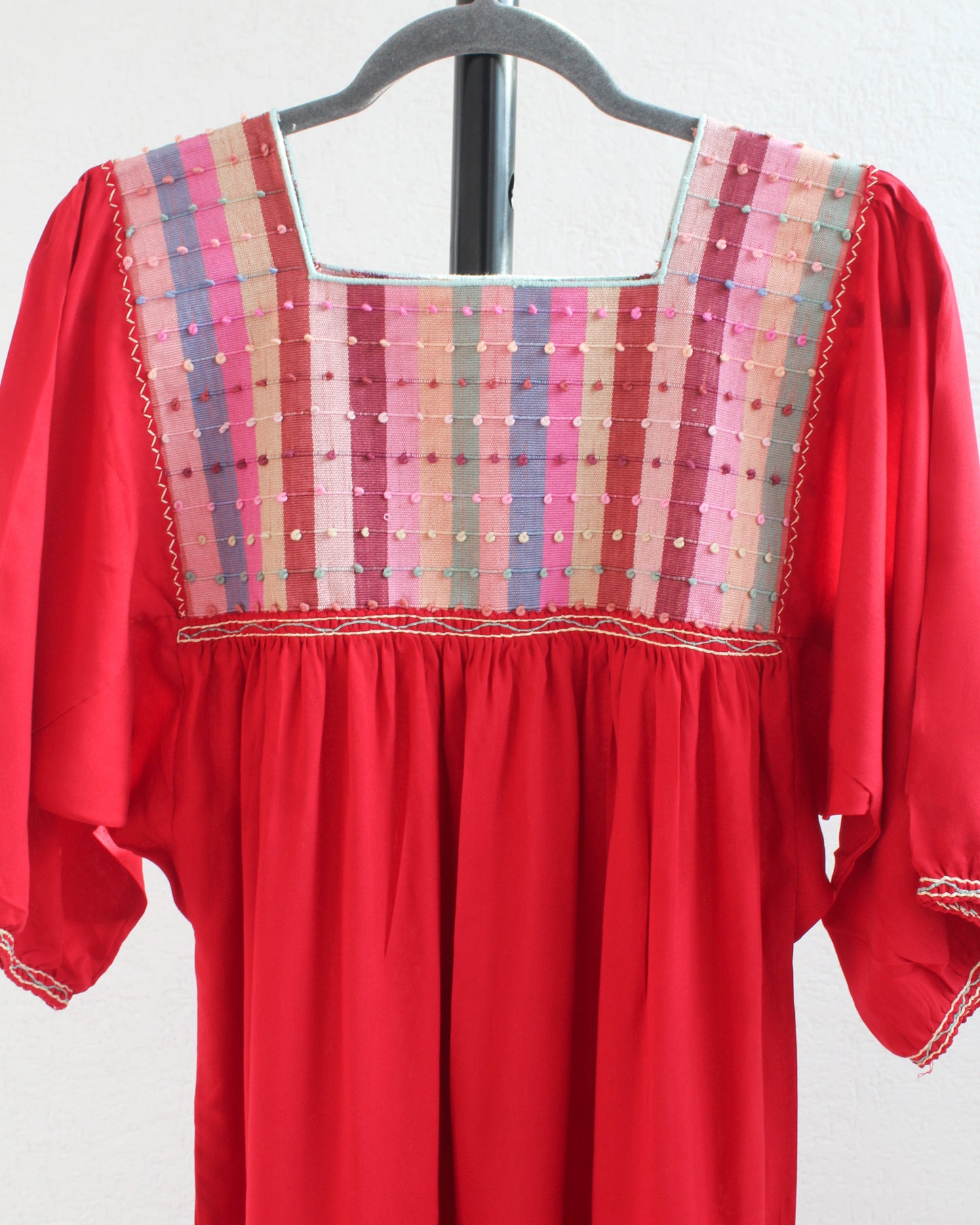 Vestido Nuditos 3/4 Manga Rojo