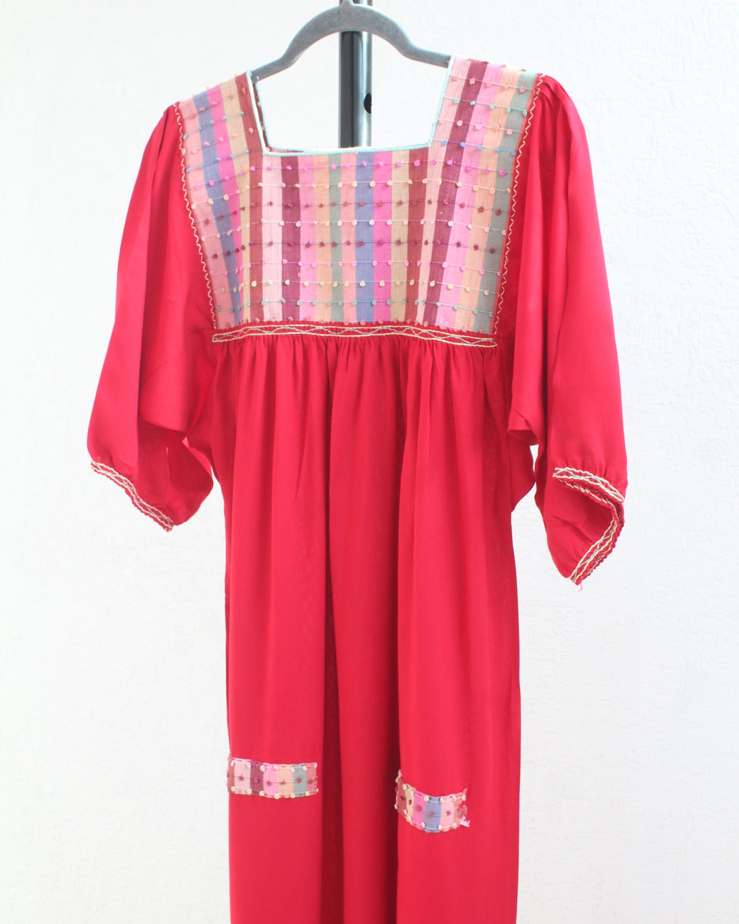 Vestido Nuditos 3/4 Manga Rojo