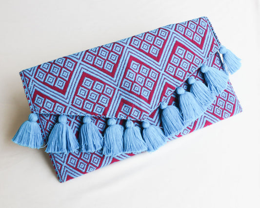 Clutch Artesanal "BATS’I LUCH" Azul Vino