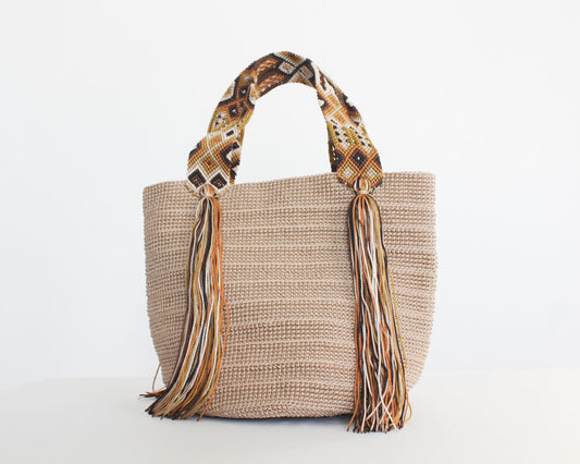 Bolso de mano Beige Café
