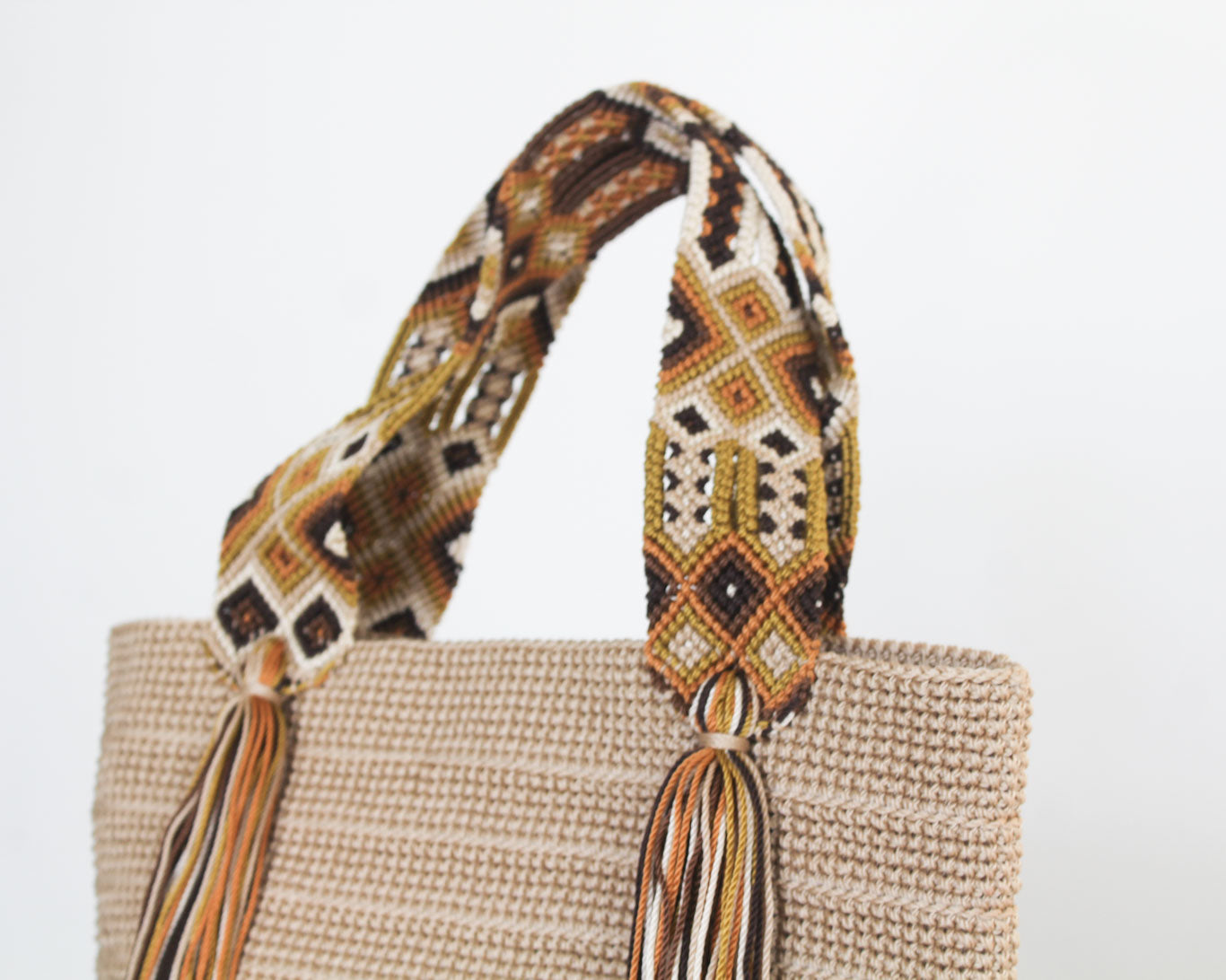 Bolso de mano Beige Café