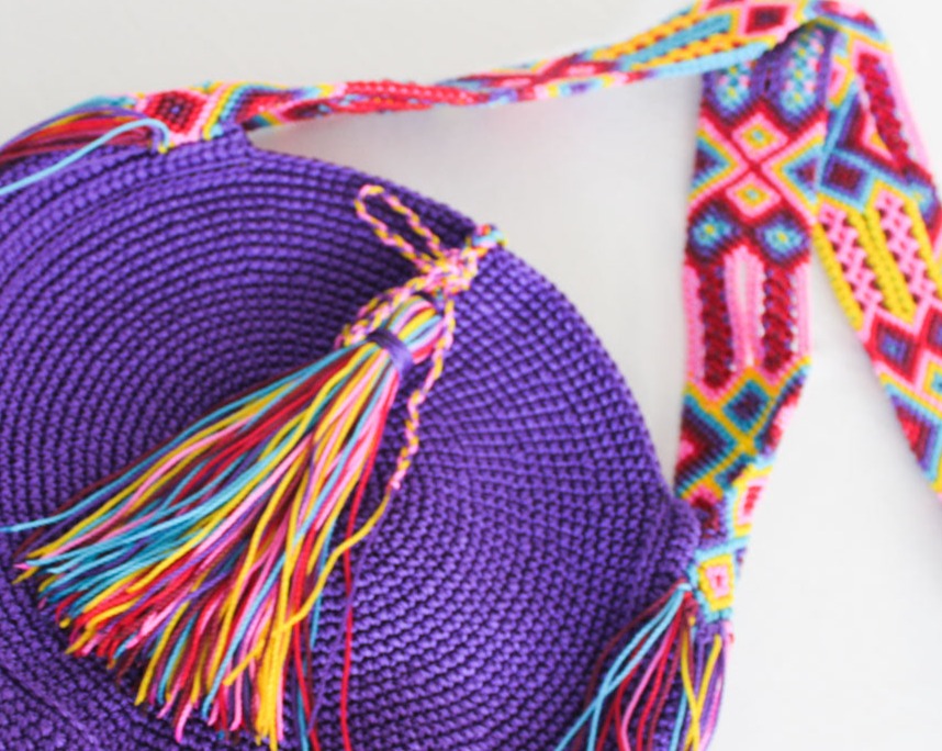 Bolso Redondo Morado Colores