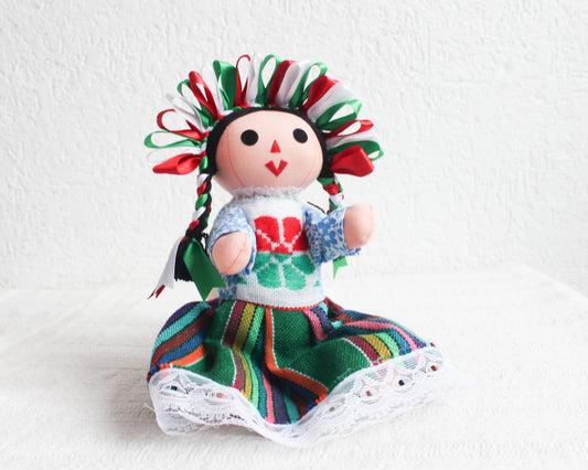 Muñeca Lelé Grande Verde Blanco Rojo