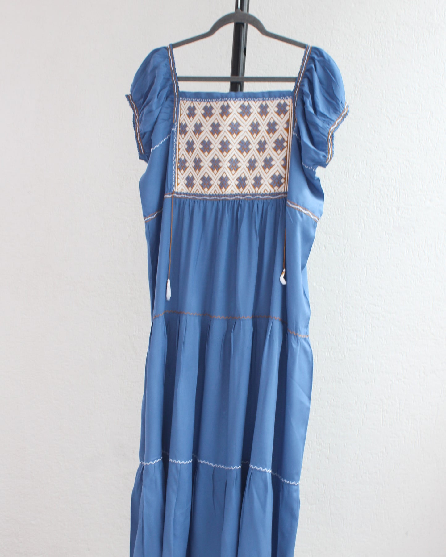 Vestido Gloria Azul Blanco Amarillo L - XL