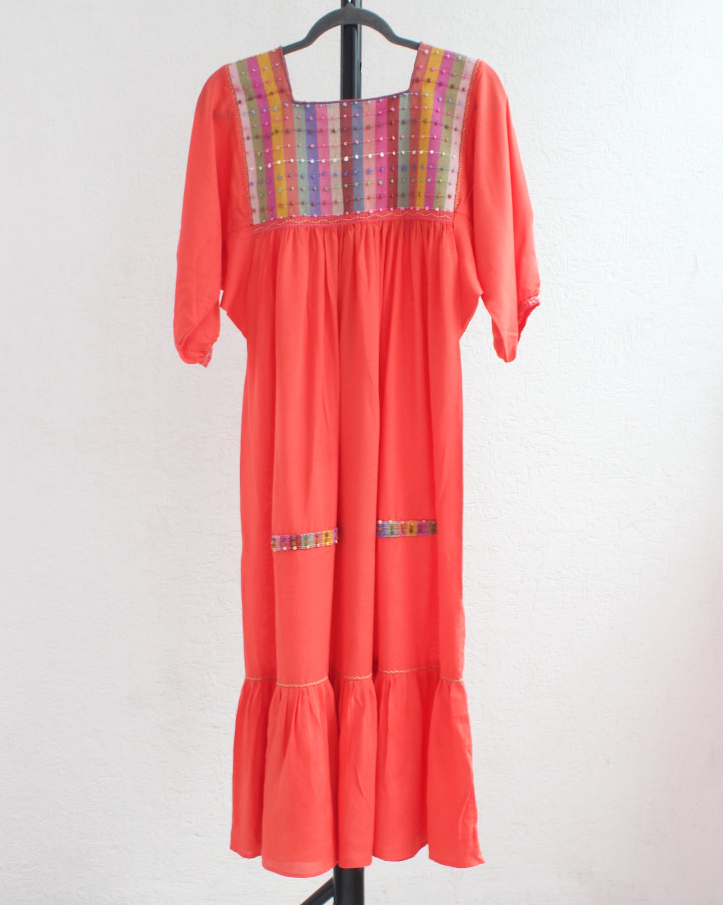 Vestido Nuditos 3/4 Manga Naranja