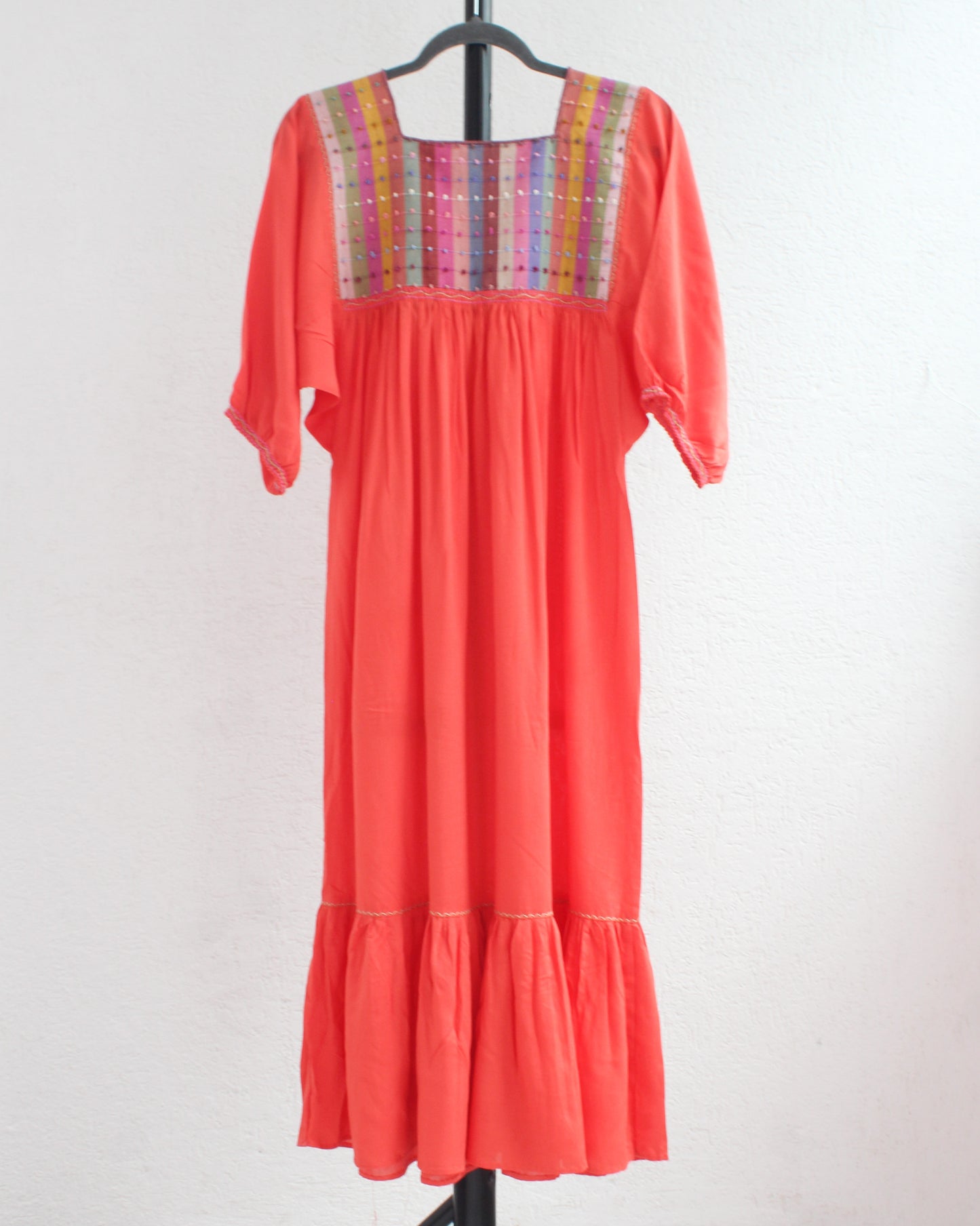 Vestido Nuditos 3/4 Manga Naranja