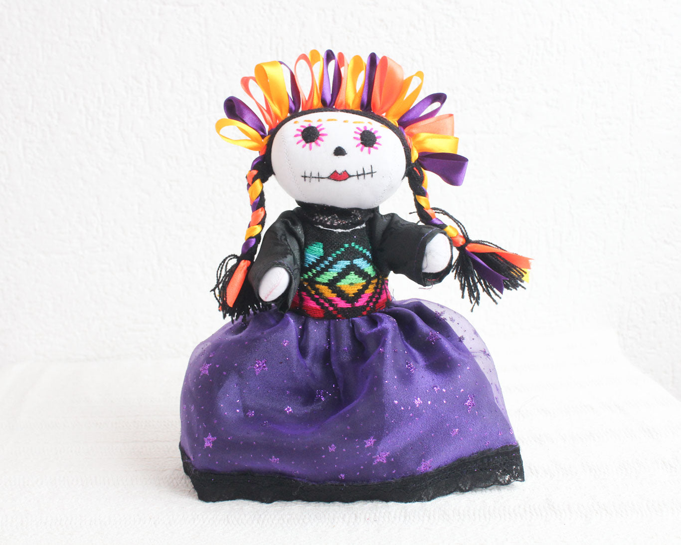Muñeca Lelé Catrina Naranja Morado Amarillo