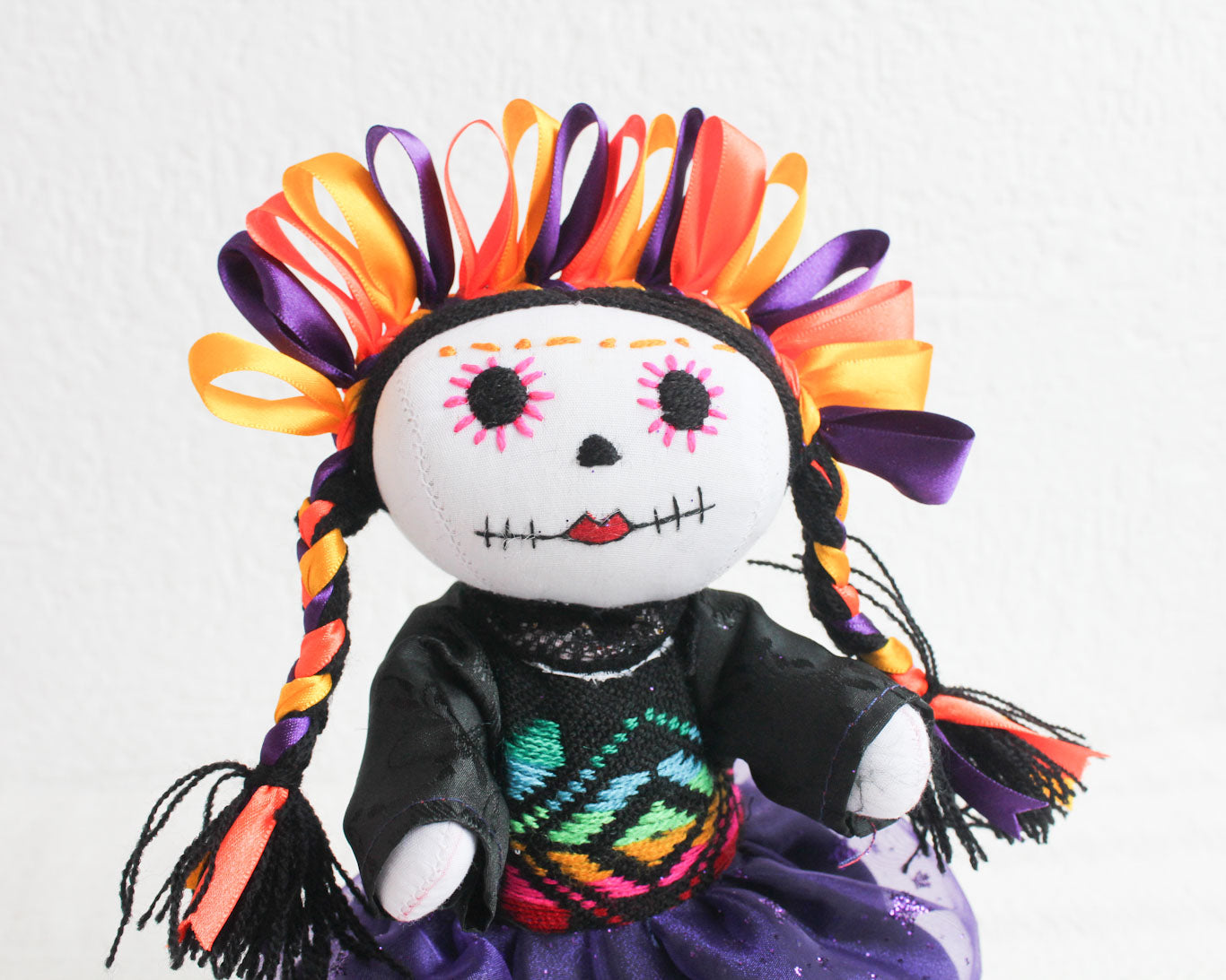 Muñeca Lelé Catrina Naranja Morado Amarillo