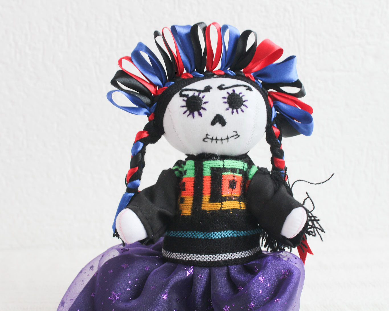 Muñeca Lelé Catrina Azul Rojo Negro