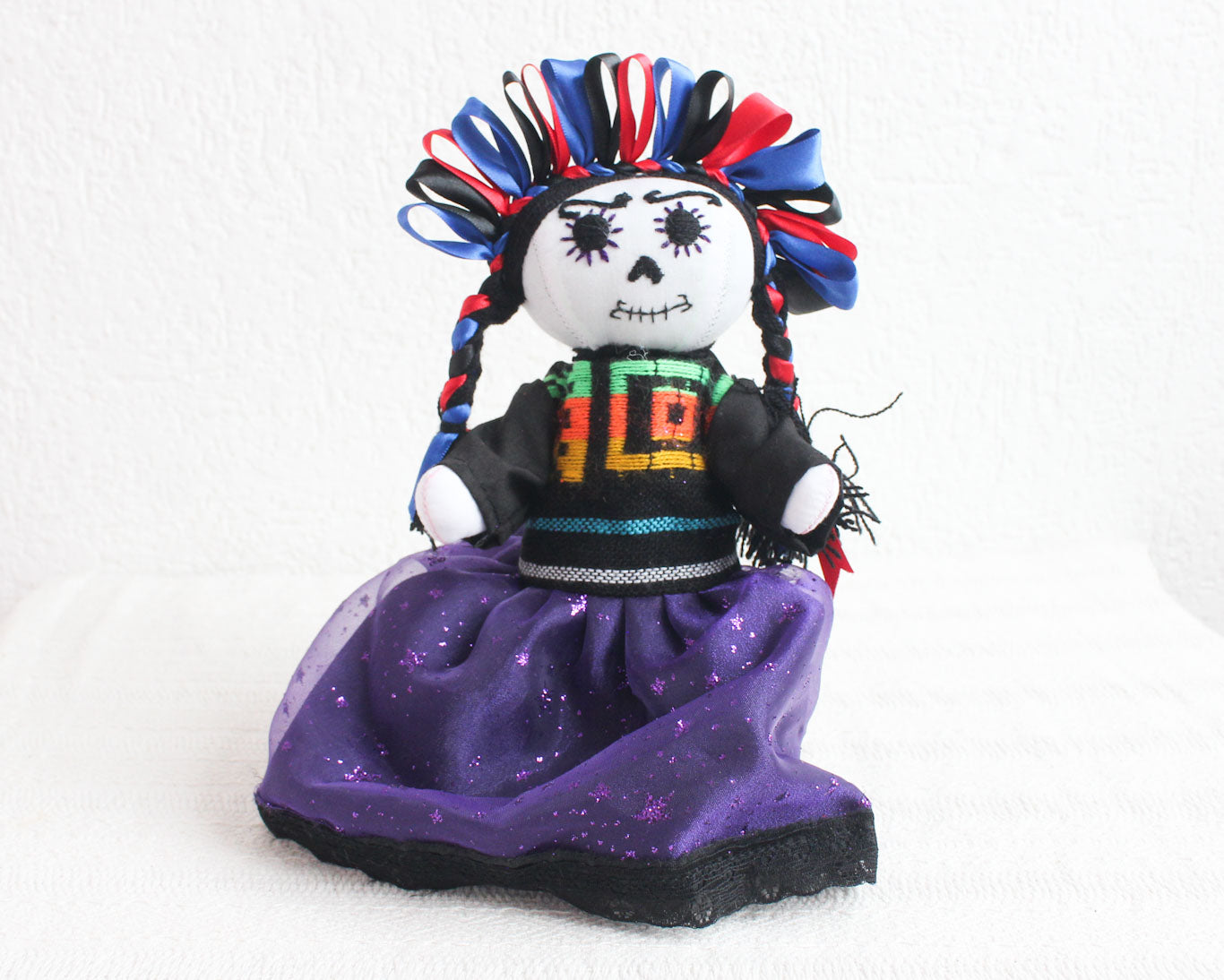 Muñeca Lelé Catrina Azul Rojo Negro