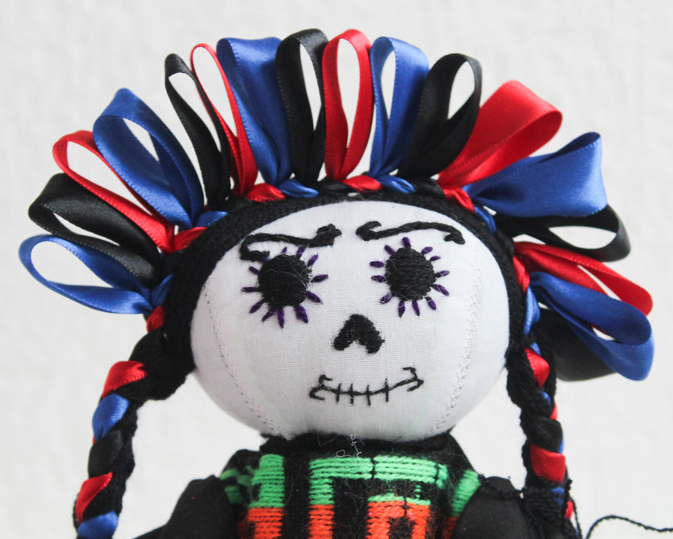 Muñeca Lelé Catrina Azul Rojo Negro