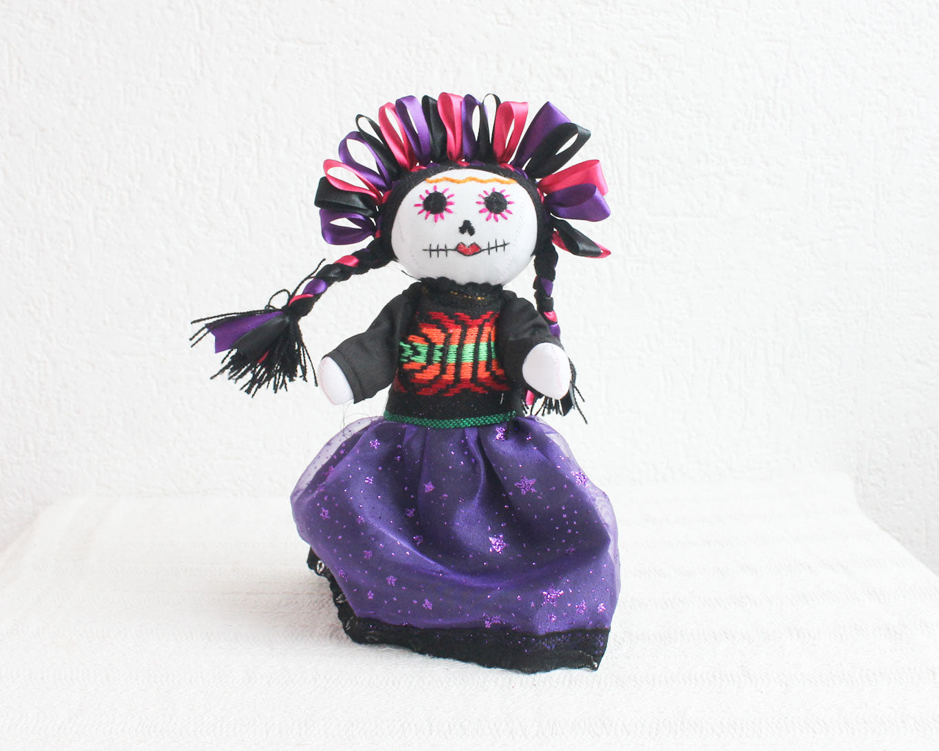 Muñeca Lelé Catrina Morado Rosa Negro