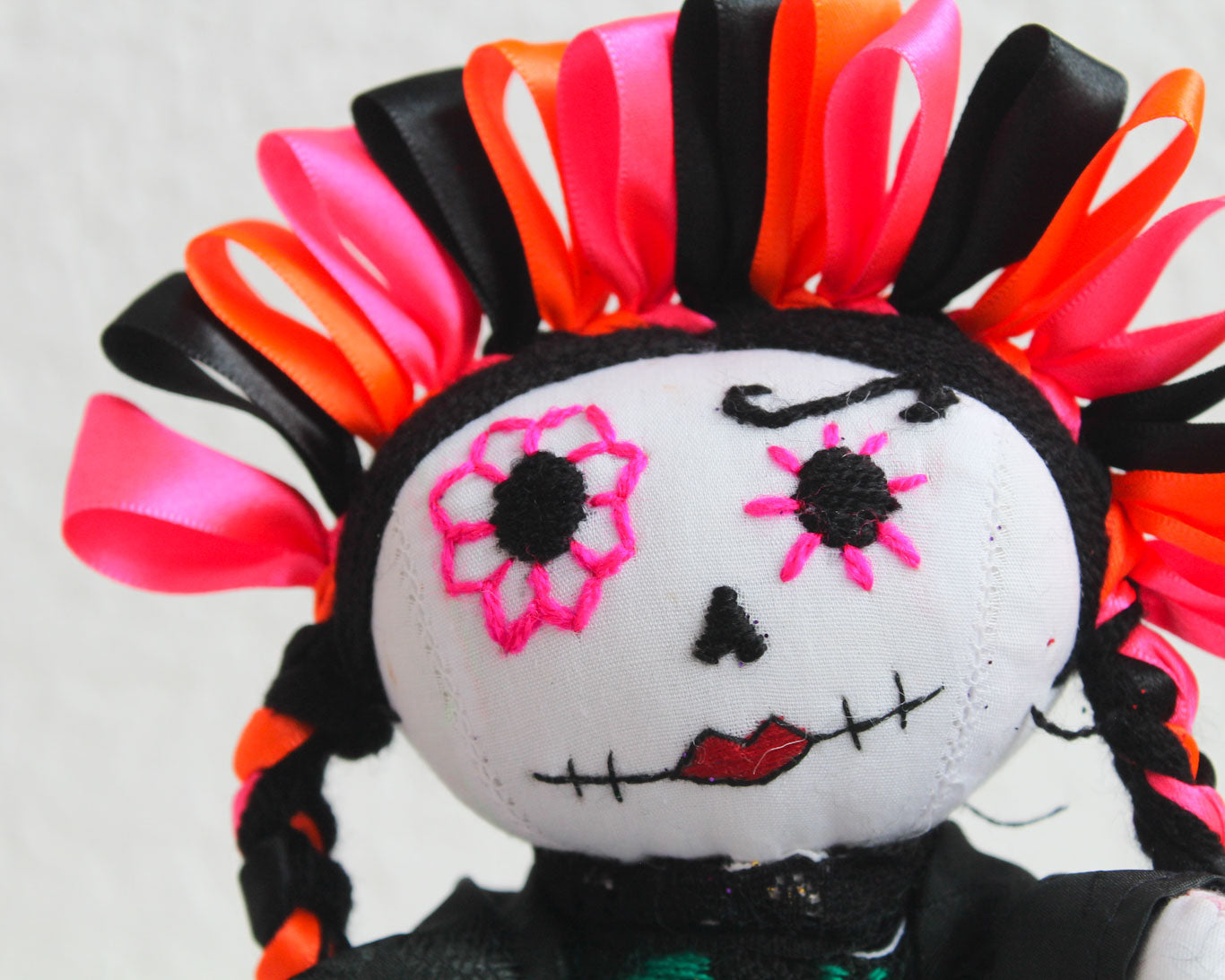 Muñeca Lelé Catrina Rosa Naranja Negro