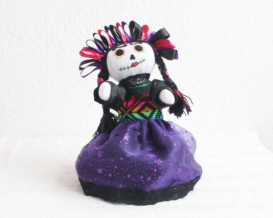 Muñeca Lelé Catrina Rosa Morado Negro