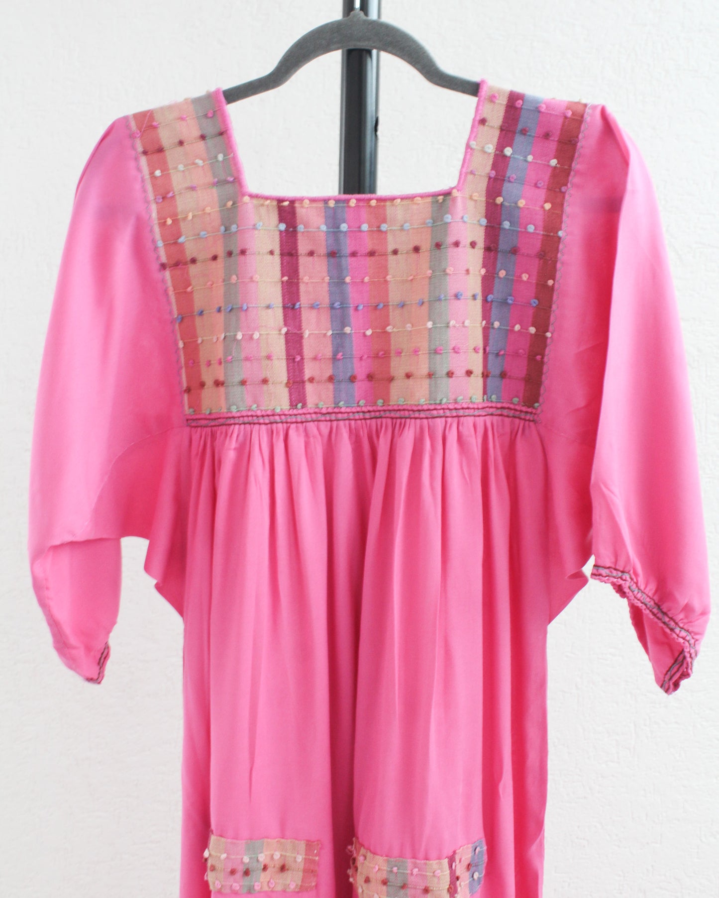 Vestido Nuditos 3/4 Manga Rosa Pastel