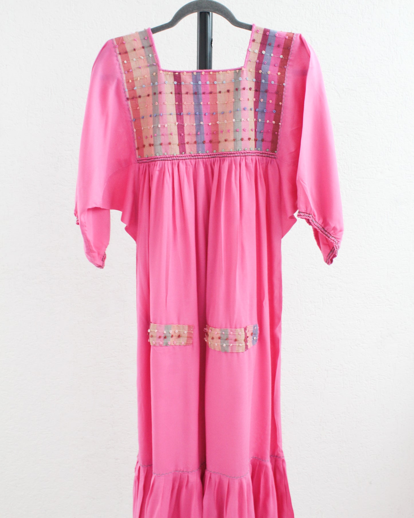 Vestido Nuditos 3/4 Manga Rosa Pastel