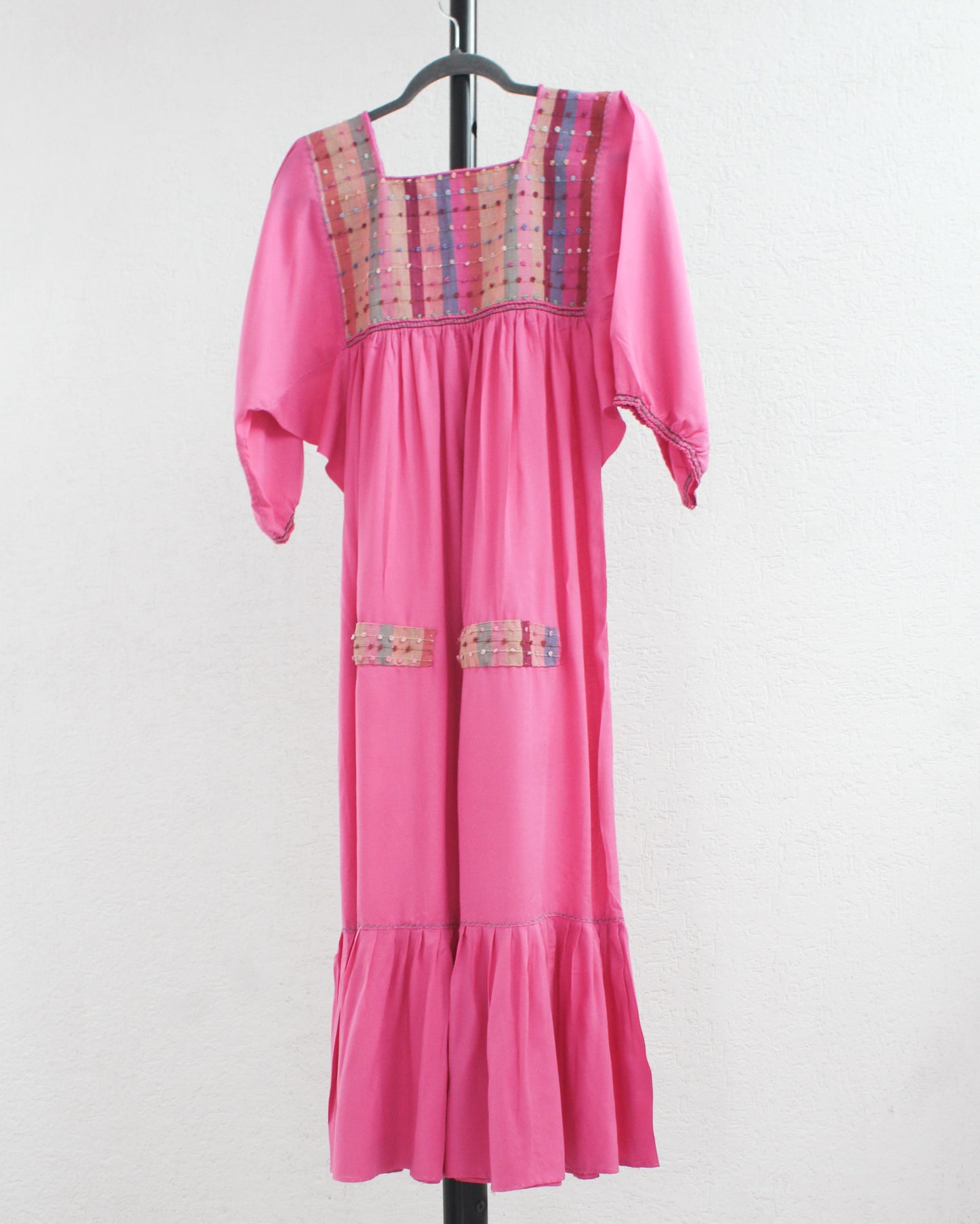 Vestido Nuditos 3/4 Manga Rosa Pastel