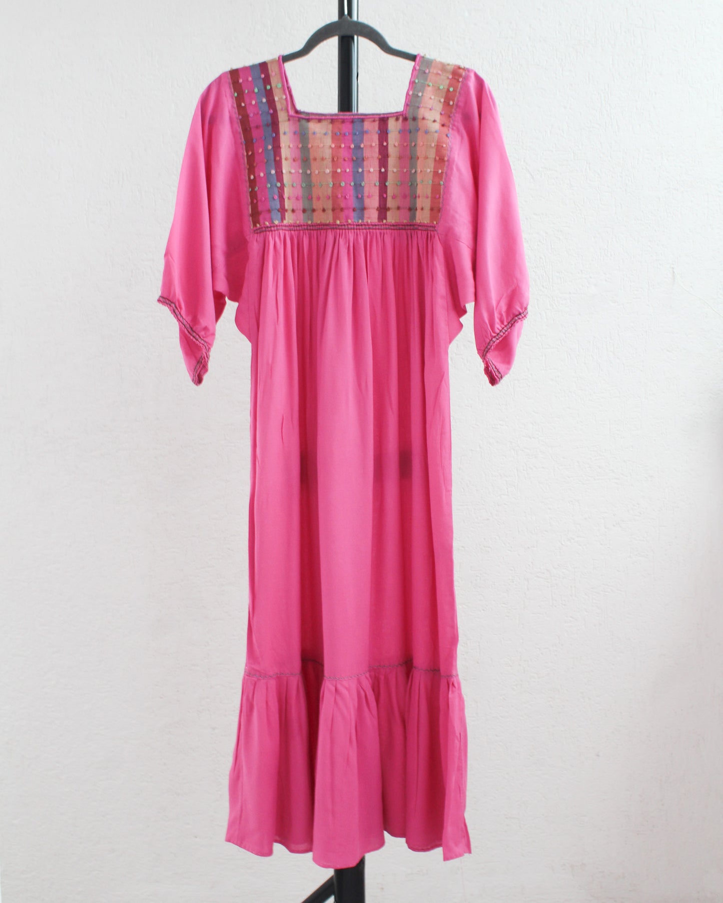 Vestido Nuditos 3/4 Manga Rosa Pastel