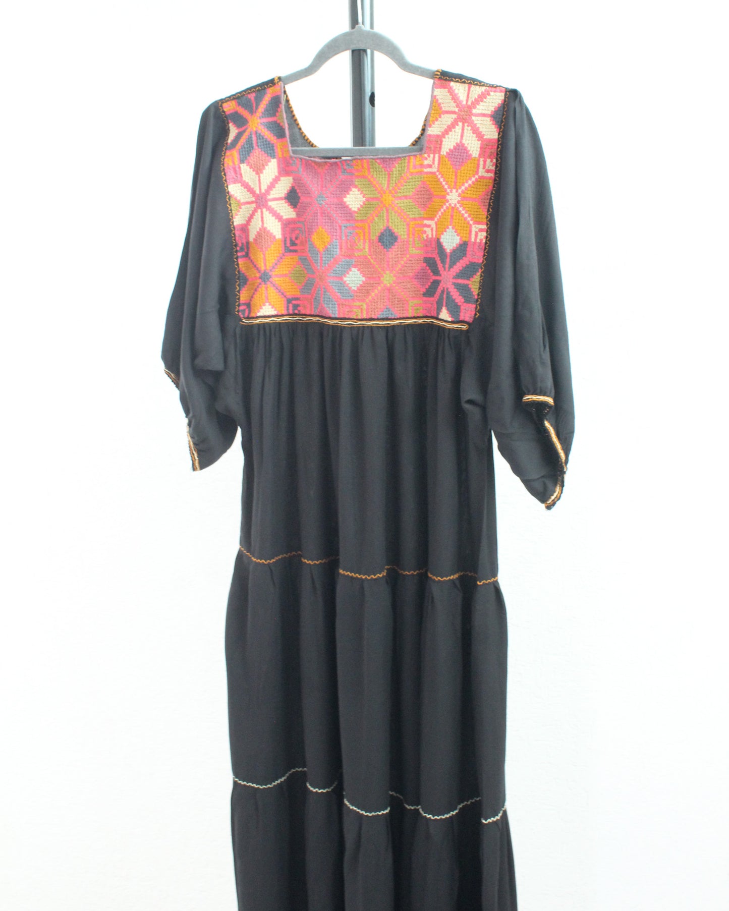 Vestido Julia Flores Negro Manga 3/4 L - XL