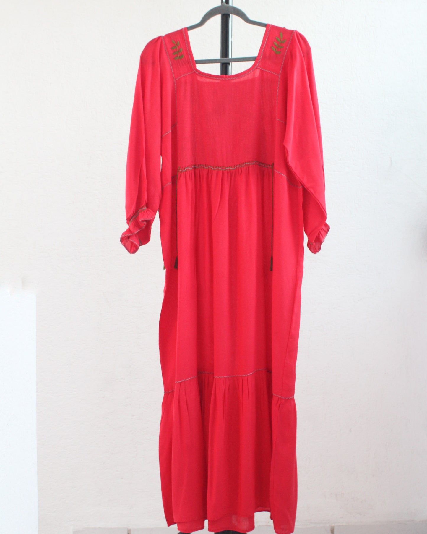 Vestido Julia Flores Rojo Manga 3/4 L / XL