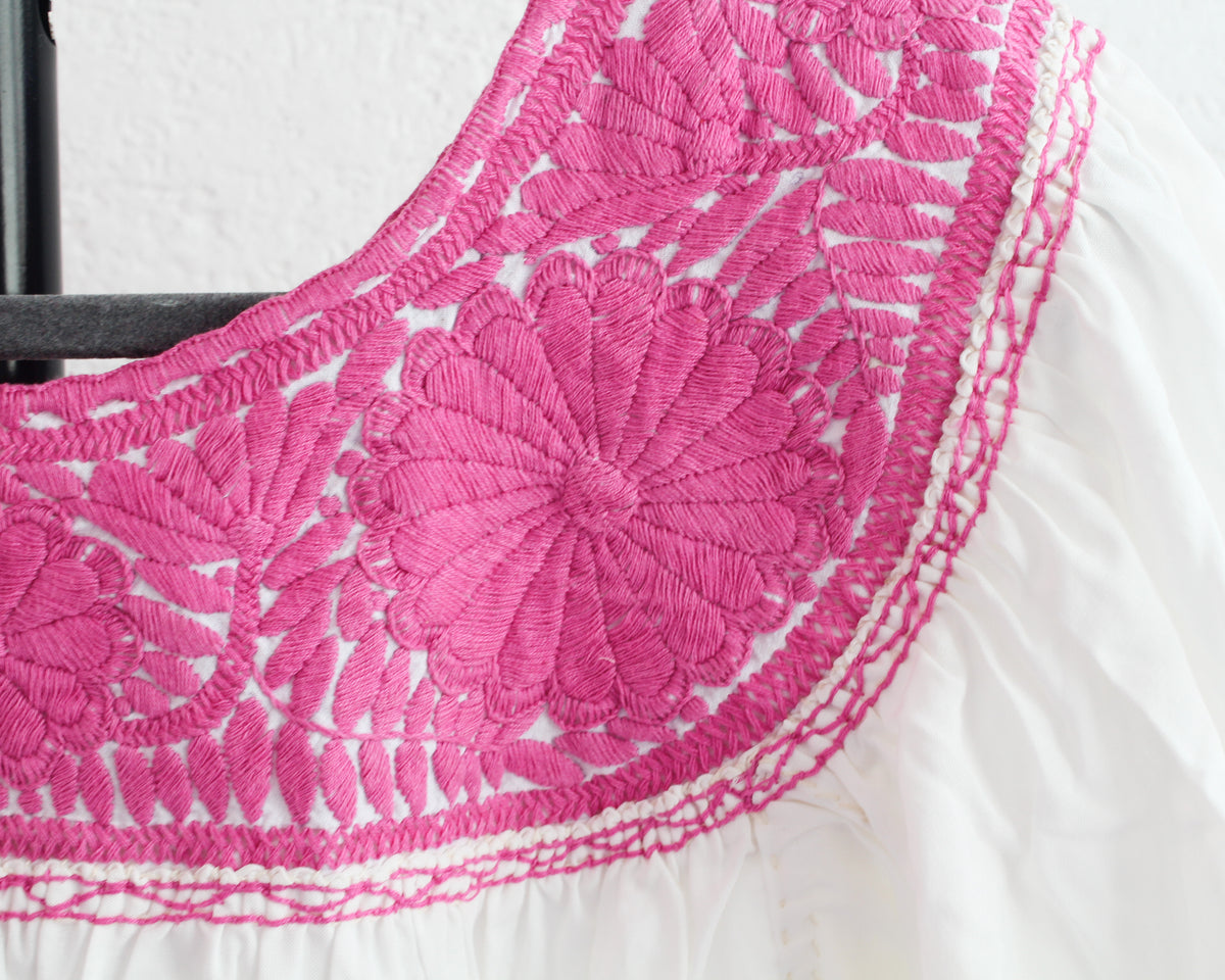 Blusa Aguacatenango Blanco Rosa