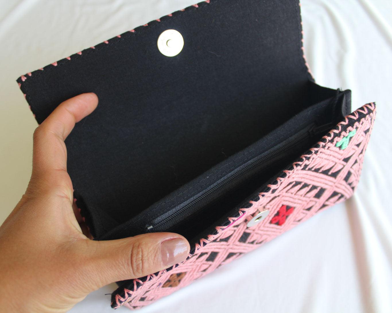 Cartera Grande Estrellas Diamante Rosa