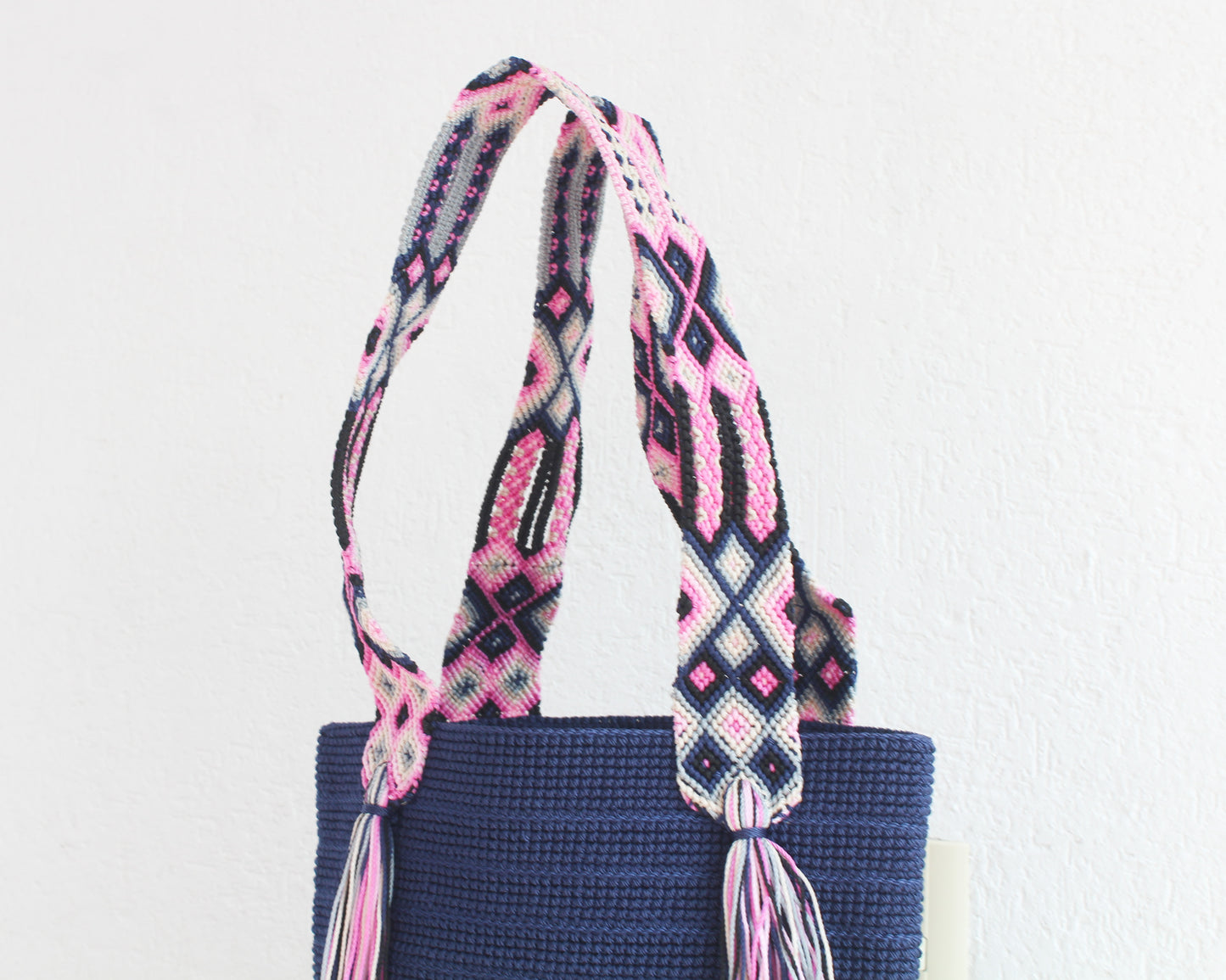 Bolso de mano Azul Marino Rosa Gris
