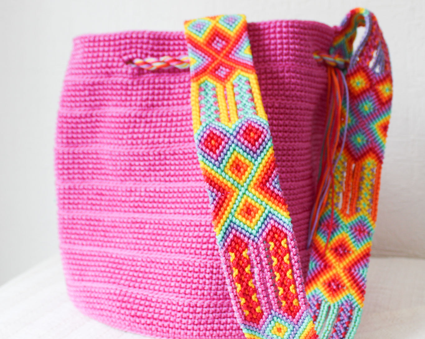 Bolso Morral Rosa Lila Amarillo