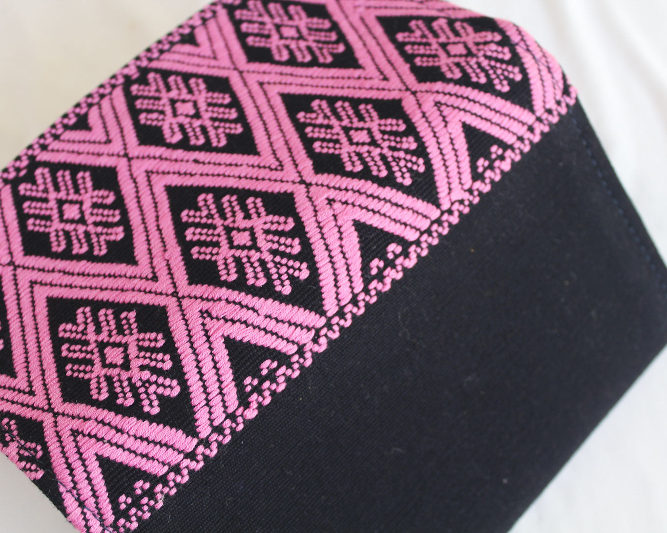 Cartera Grande Flores Rosa Negro