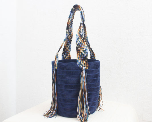 Bolso de mano Azul Marino Colores Puntitos