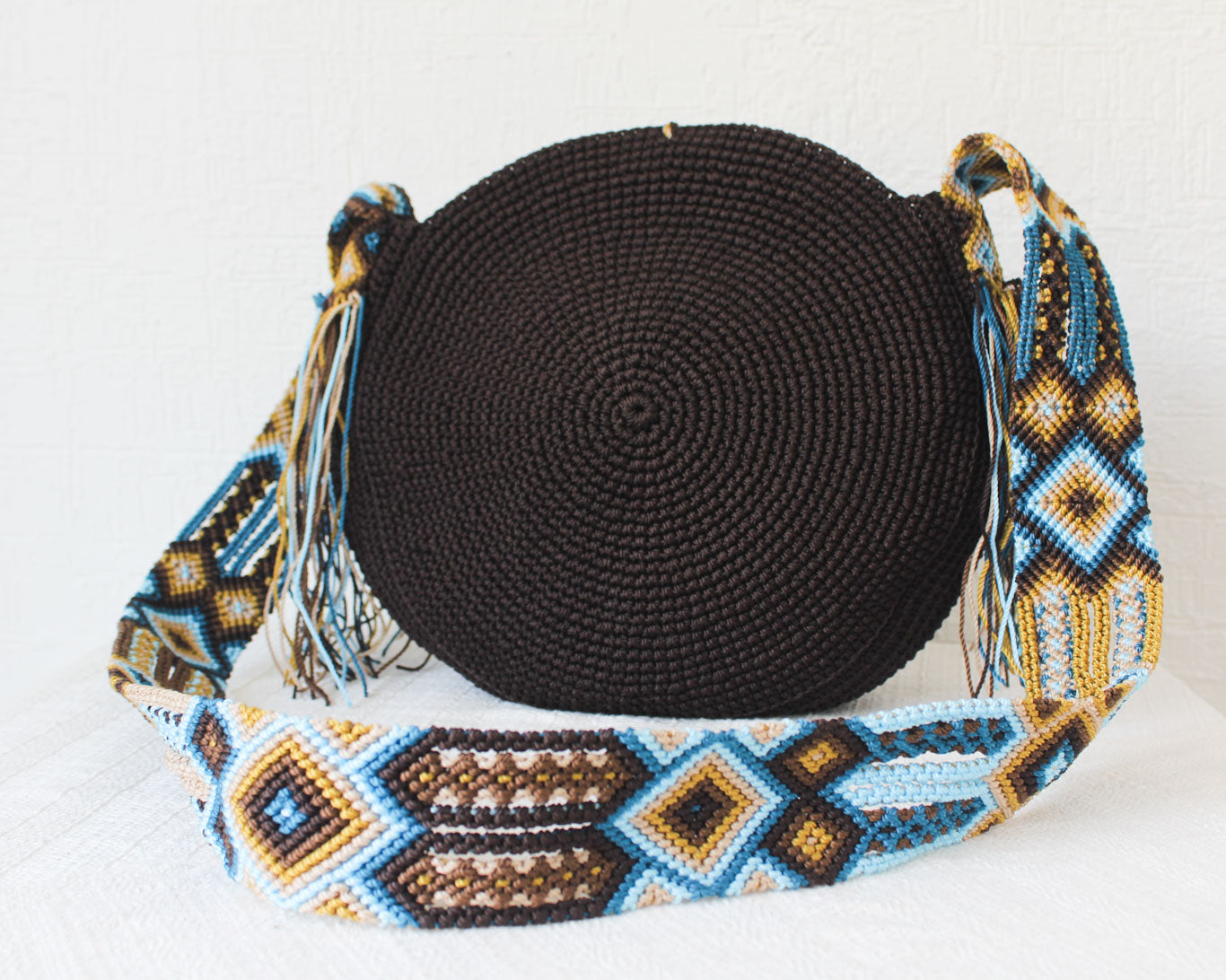 Bolso Redondo Café Azul