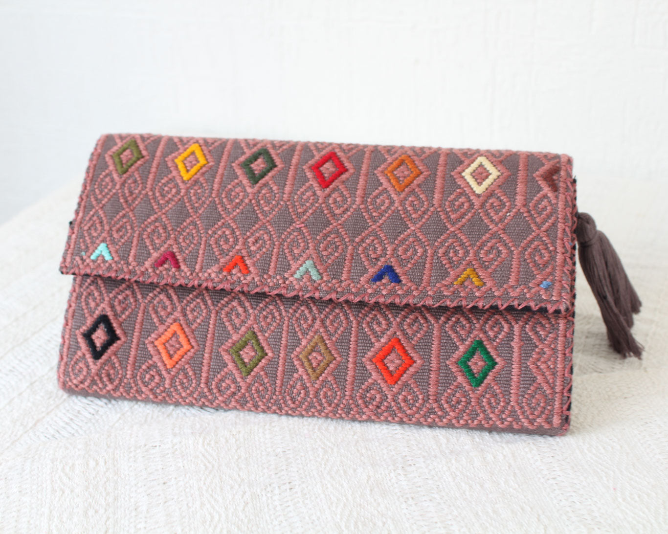 Cartera Grande Rizado Café Colores