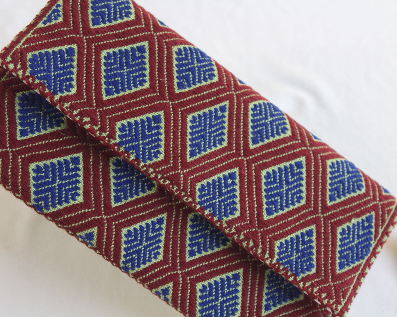 Cartera Grande Flores Azul Vino