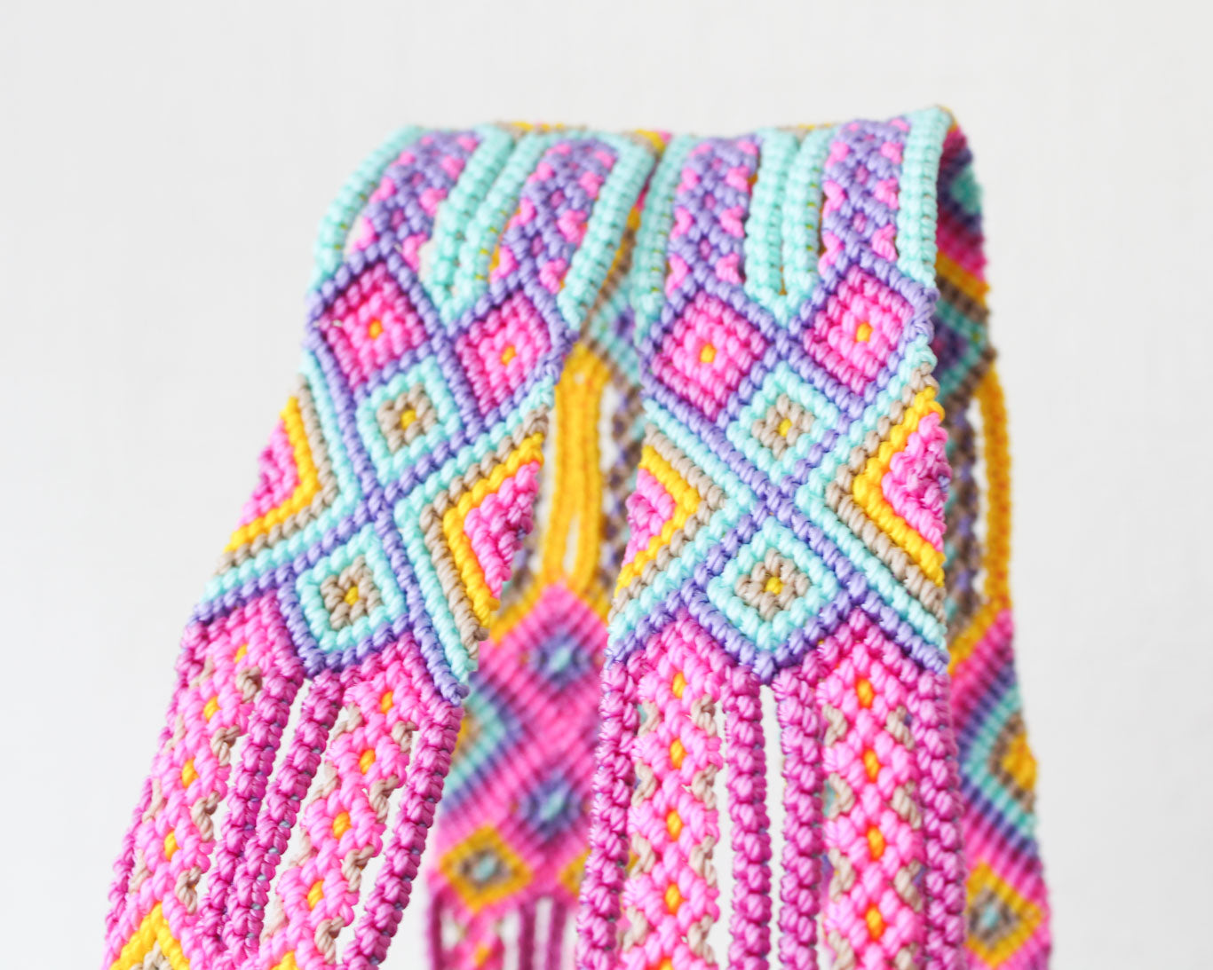 Bolso de mano Beige Rosa Amarillo