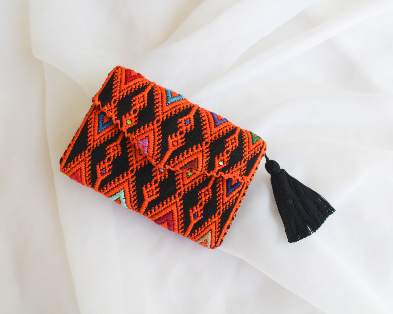 Cartera Estrellas con Coronas Naranja Negro