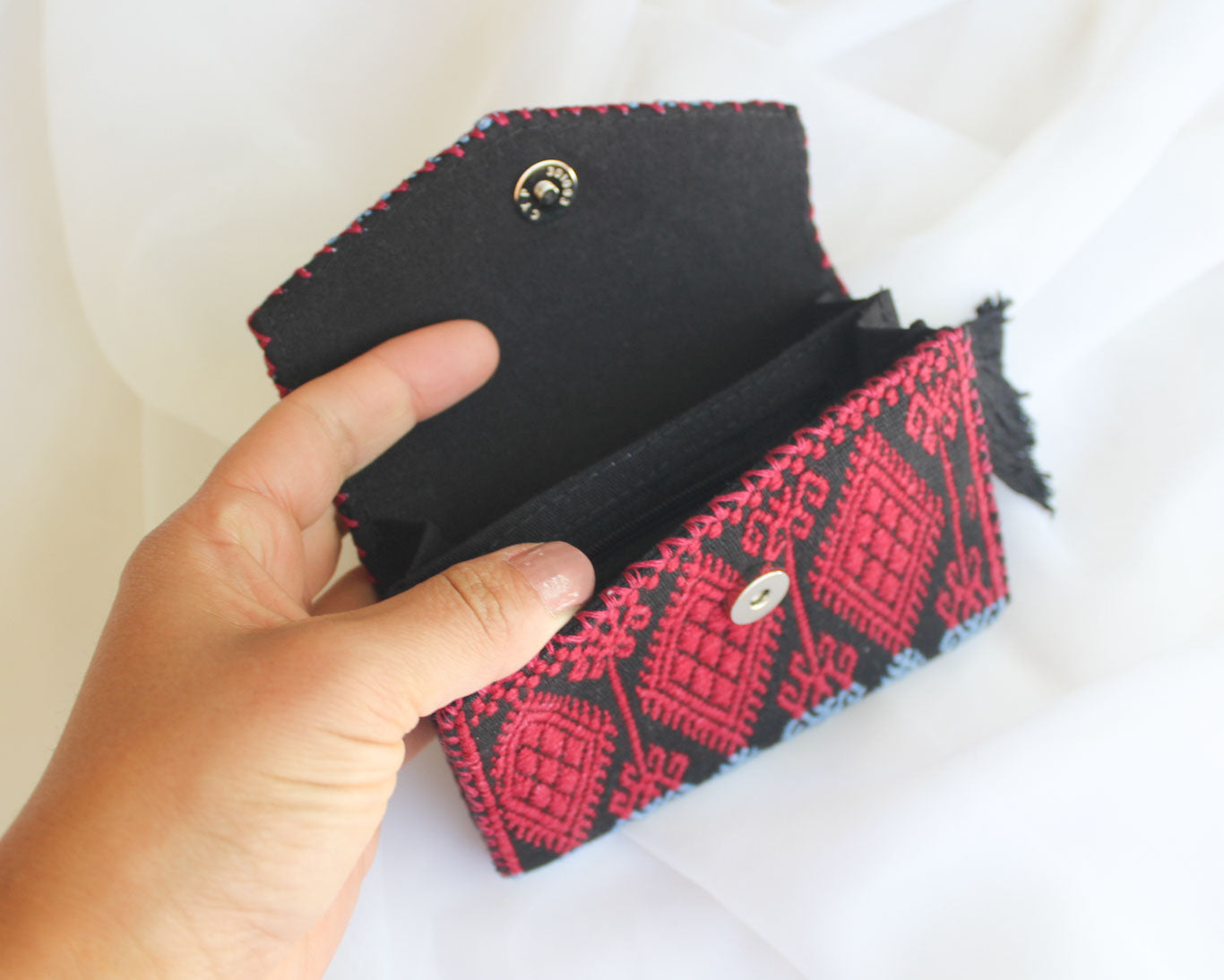 Cartera Estrellas con Coronas Azul Vino