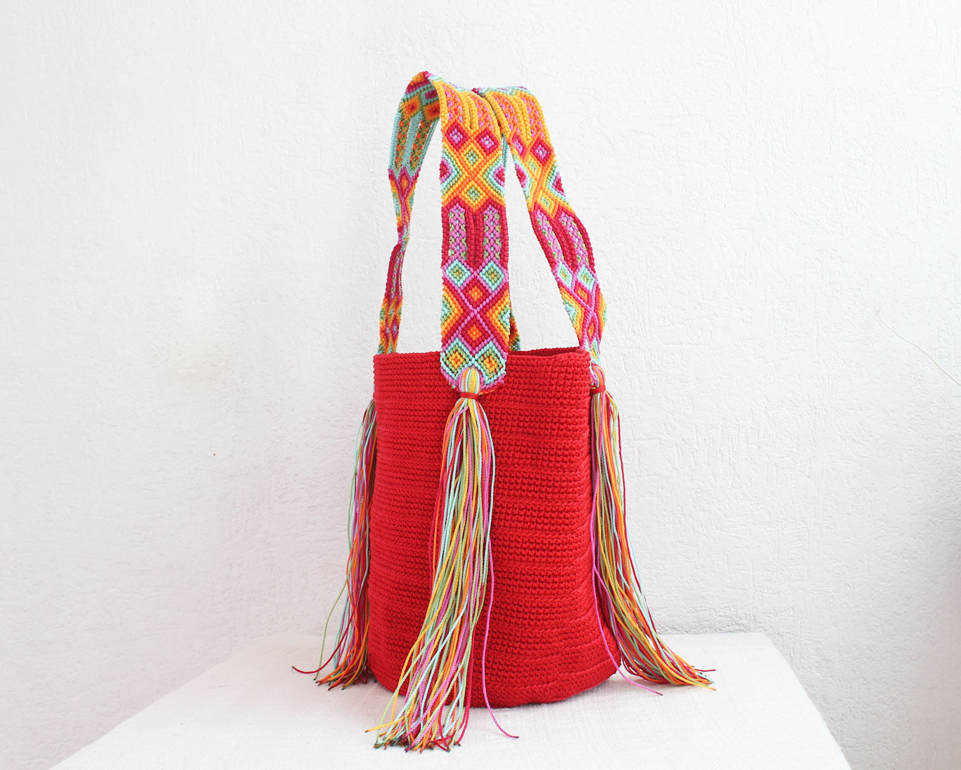 Bolso de mano Rojo Naranja Rosa