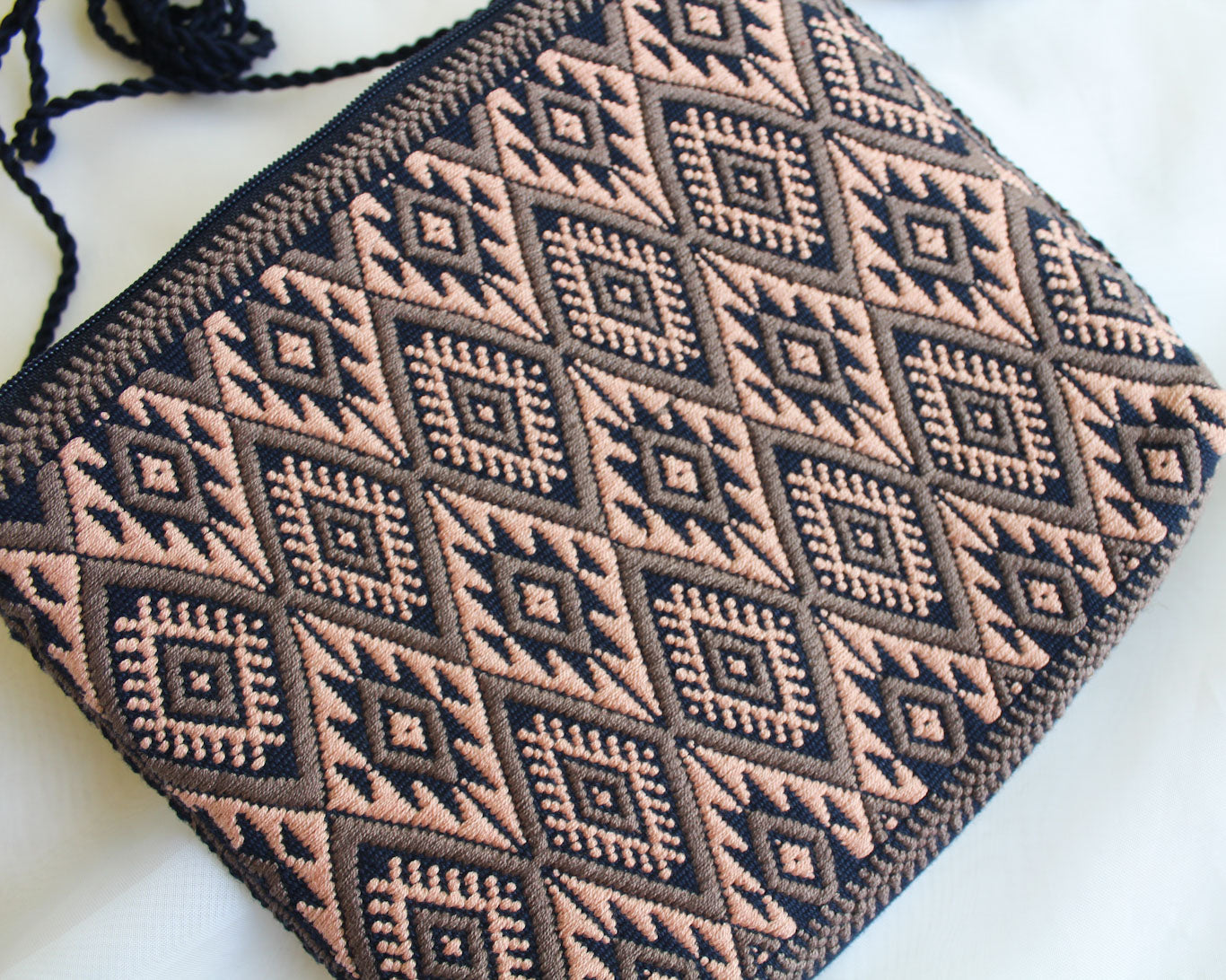Bolso Telar Estrellas Coral Azul Marino
