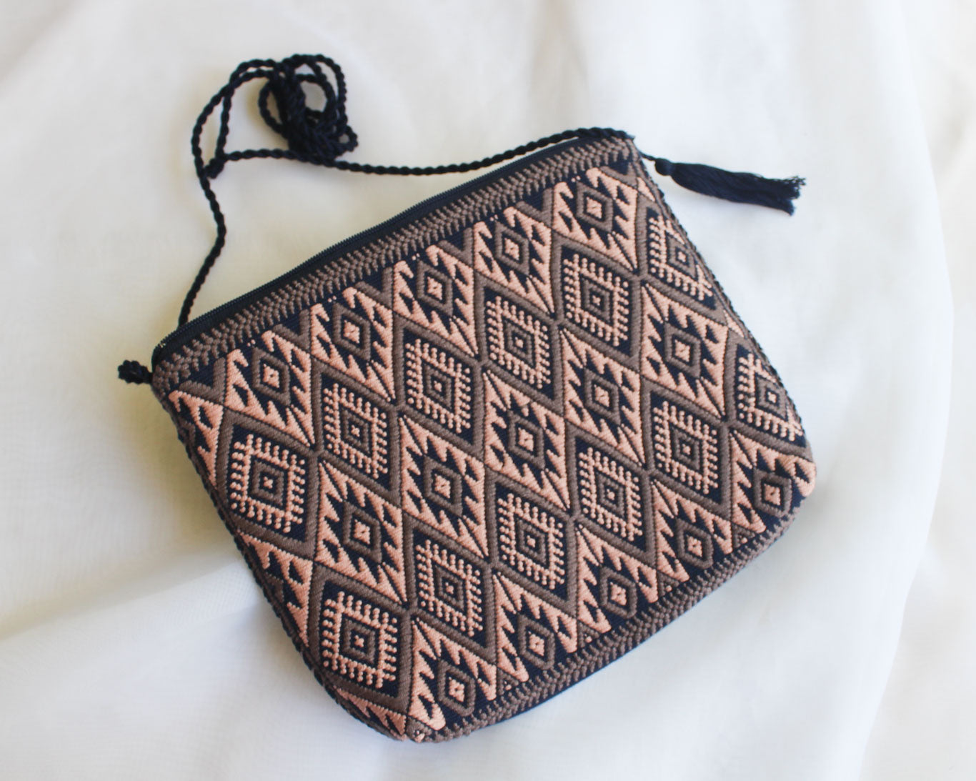 Bolso Telar Estrellas Coral Azul Marino
