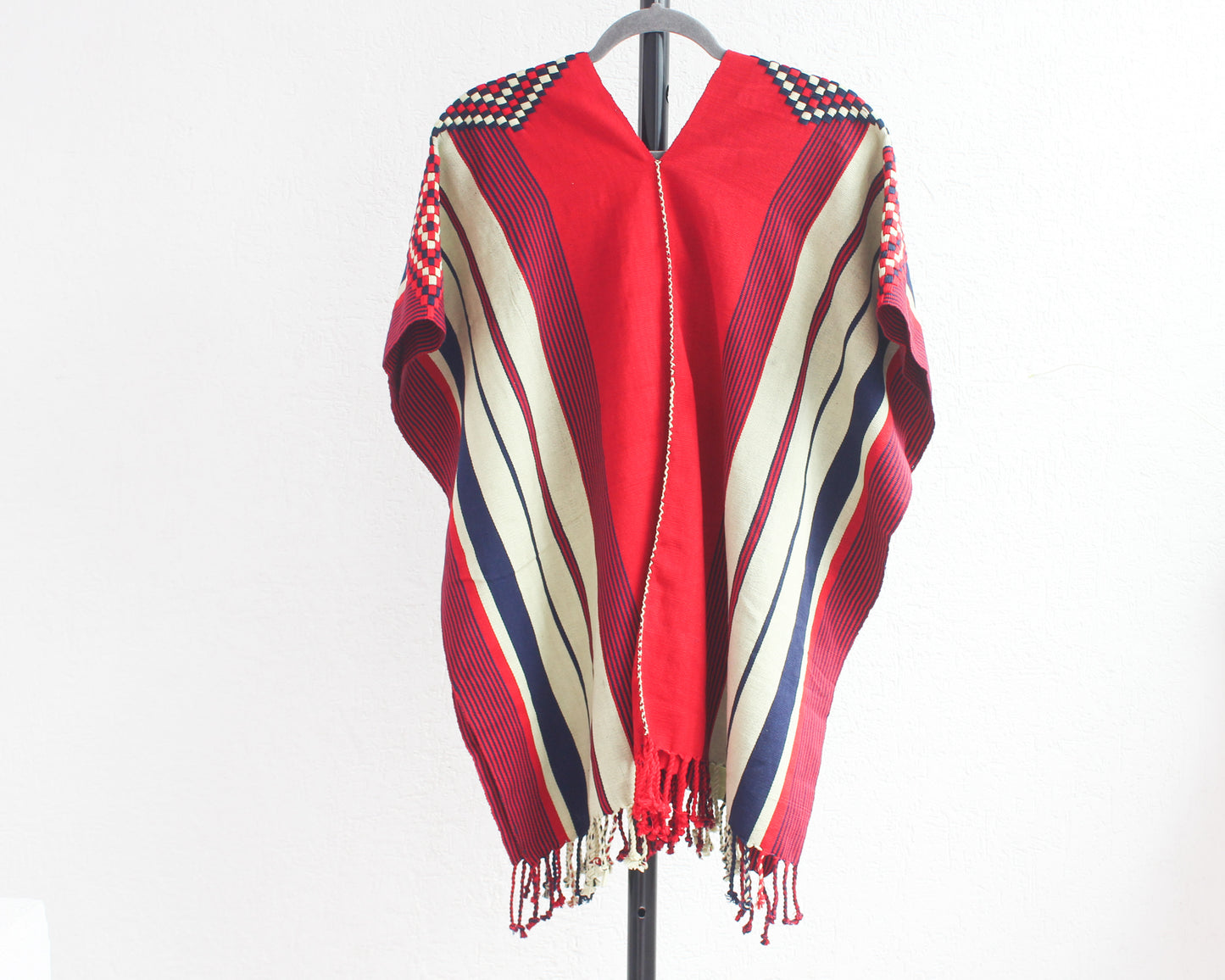 Jorongo Rombos Rojo Beige