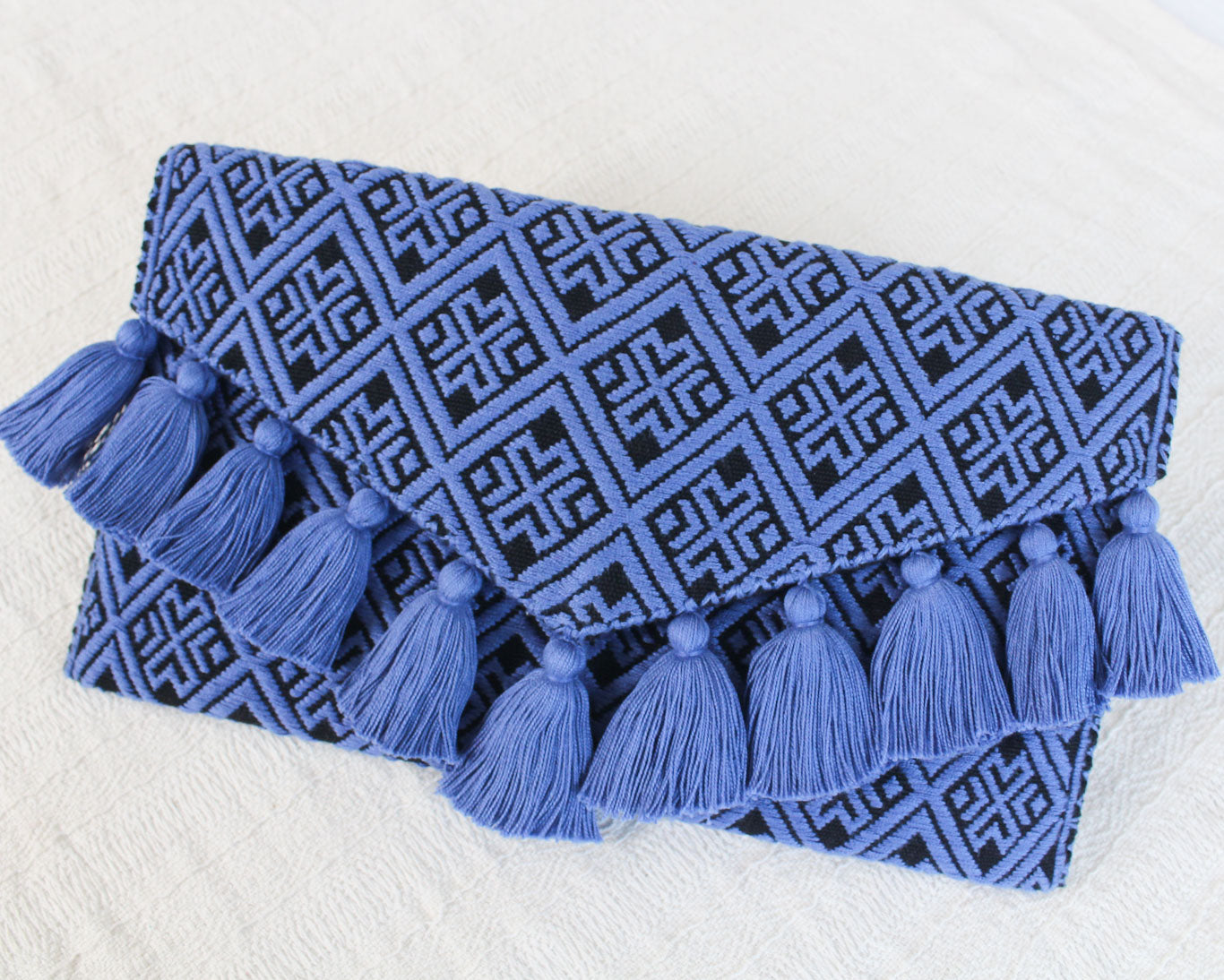 Clutch Artesanal Estrellas Azules