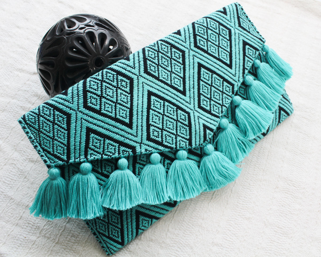 Clutch Artesanal "BATS’I LUCH" Turquesa