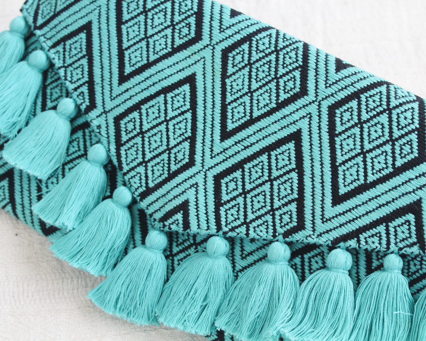 Clutch Artesanal "BATS’I LUCH" Turquesa