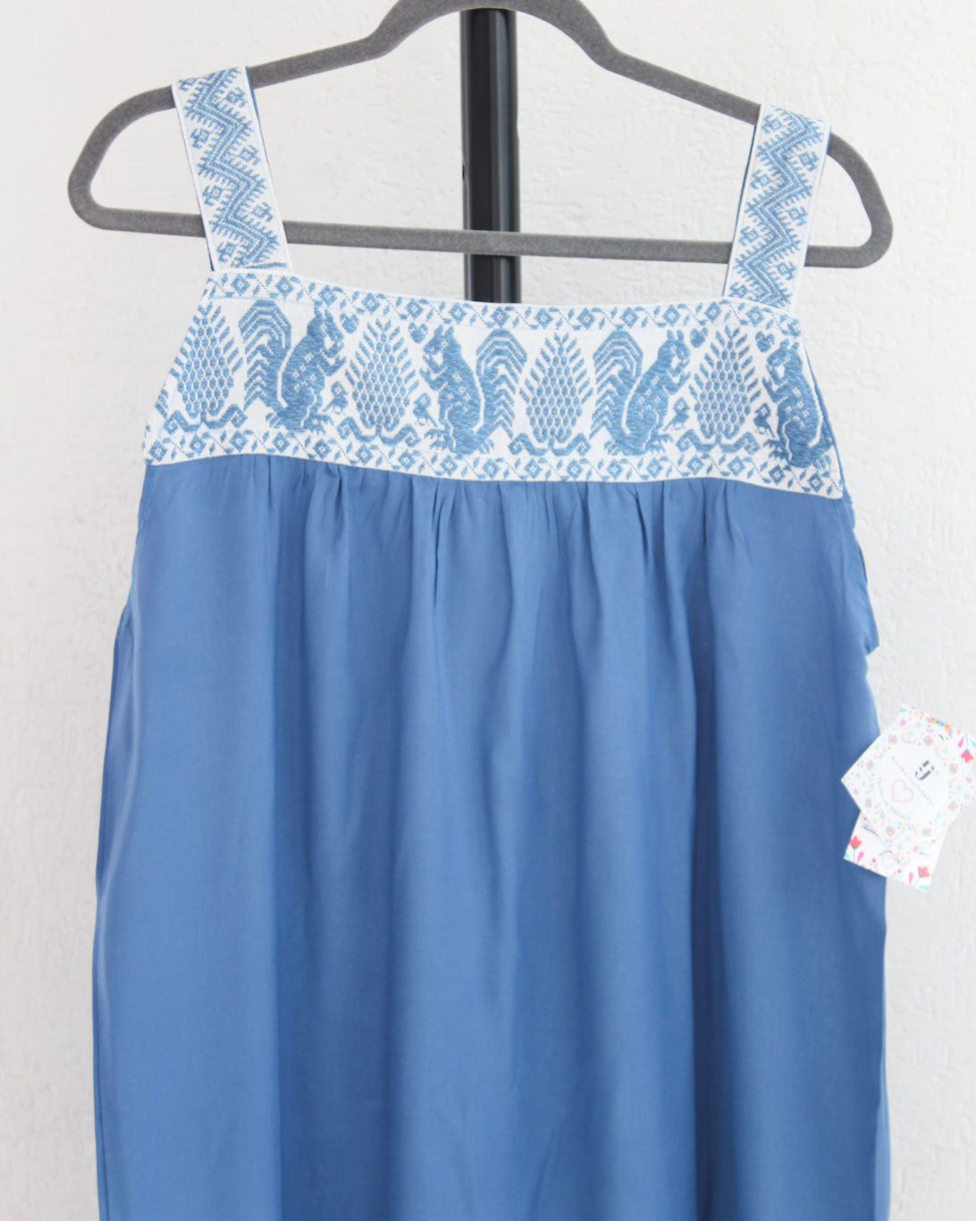 Vestido Primavera Ardillitas Azul Grisaceo