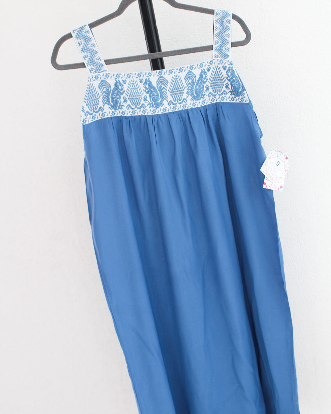 Vestido Primavera Ardillitas Azul Grisaceo
