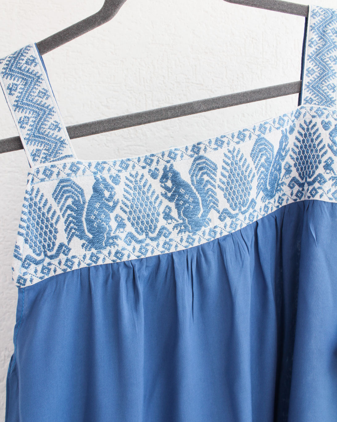 Vestido Primavera Ardillitas Azul Grisaceo
